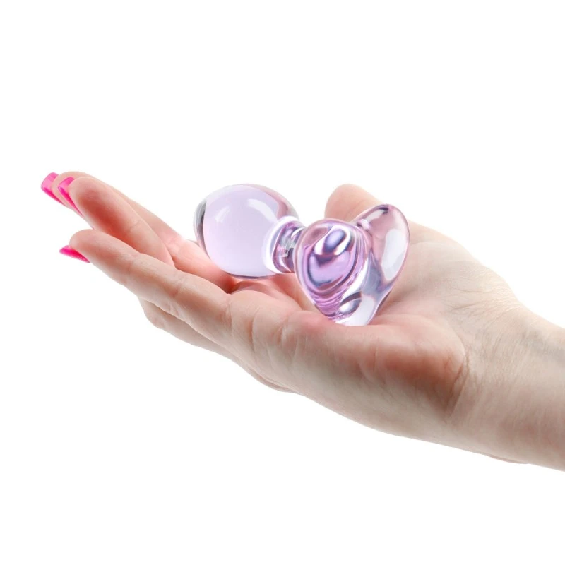 Nsnovelties Plug Anal En Verre Crystal Heart Violet – Image 3