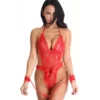 PARIS HOLLYWOOD Body & Menottes En Dentelle Rouge