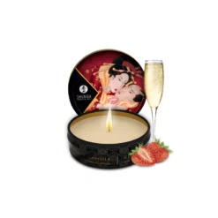 Shunga Mini Chandelle De Massage Vin Pétillant Fraise